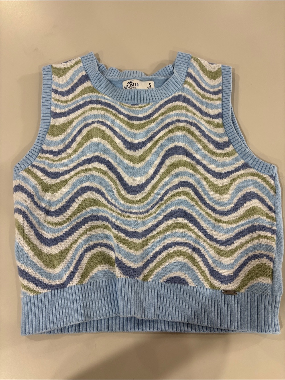 Hollister | Blue Patterned Sweater Vest
